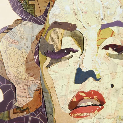 Empire Art Direct Dimensional Collage Framed Graphic Paper Under Glass Wall Art by Alex Zeng Ready to Hang, 25" x 25", Homage to Marilyn