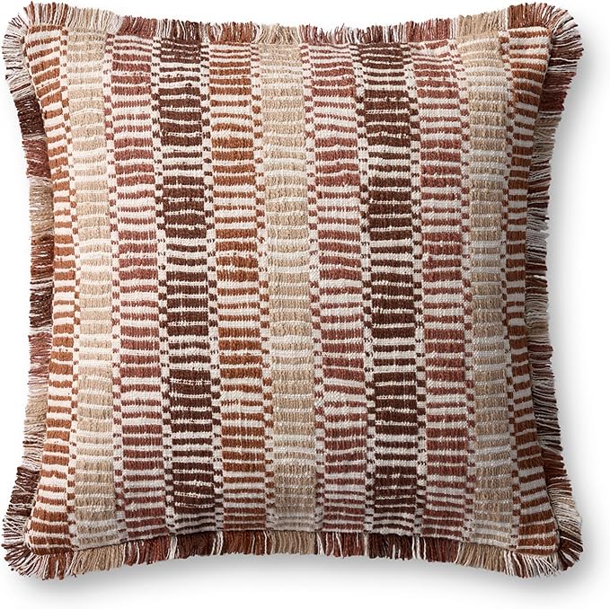 Loloi II Collection PLL0133 Orange/Multi 22'' x 22'' Cover w/Down Pillow