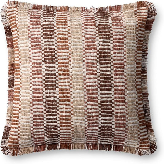 Loloi II Collection PLL0133 Orange/Multi 22'' x 22'' Cover w/Down Pillow