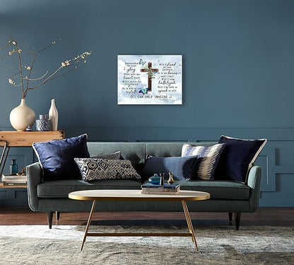 I Can Only Imagine the Cross Butterfly of Godd, Canvas Christian Faith Wall Art,Farmhouse,Church, Home Wall Decor,Tabletop/Hanging(29x38cm) Framed
