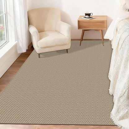 Easy Jute Rugs for Entryway, 3' x 5' Indoor Outdoor Rug, Farmhouse Washable Ultra-Thin Non-Slip Area Rug for Foyer, Backdoor, Living Room, Kitchen, Bedroom, Balcony