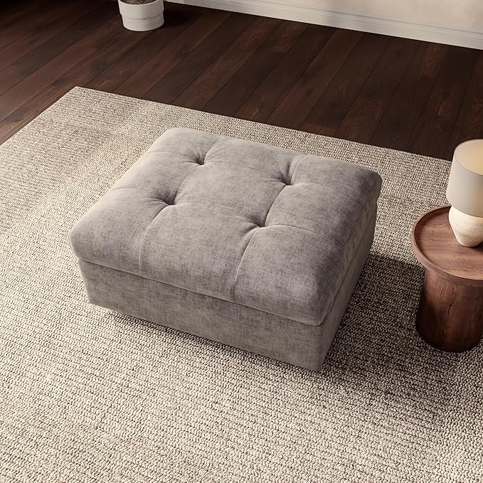 Oversized Modular Sectional Sofa with Storage, Modern Deep Seat Cloud Couch for Living Room, L-Shaped Large Sectional Couch, Only Ottoman, Gray