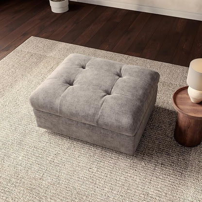Oversized Modular Sectional Sofa with Storage, Modern Deep Seat Cloud Couch for Living Room, L-Shaped Large Sectional Couch, Only Ottoman, Gray