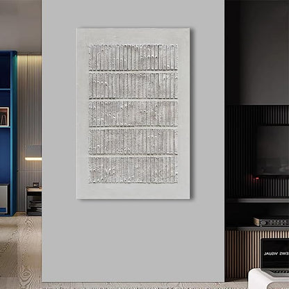 NANKAI Art White Texture Abstract Art Oil Painting Modern Minimalism Art Painter Living Office Corridor Wall Decorative Art 45x30 inches