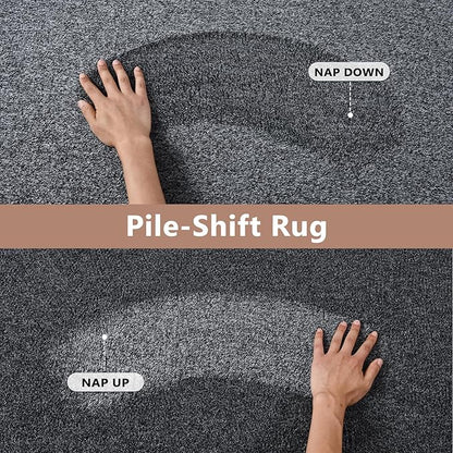 FinRèc 4x6 Washable Area Rugs for Bedroom Living Room, Low Pile Thin Rug Solid Color, Non-Slip Carpet Indoor for Home Decor (Grey)
