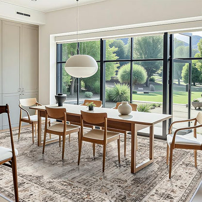 YOUFORTONG 10x12 Area Rug Washable：Large Living Room Area Rugs - Machine Washable Stain Resistant Rug - Soft Low Pile Carpet for Bedroom Dining Room 10'x12' Beige