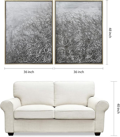 Empire Art Direct Abstract Wall Art Textured Hand Painted Canvas by Martin Edwards, Diptych, 48" x 36" each, Circular Logic