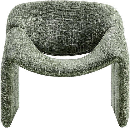 Modway Vivi Chenille Upholstered Accent Basil-Plush, Comfy Armchair, Ideal as a Modern Barrel, Lounge Reading Chair for Living Room, Bedroom or Cozy Corner Seating