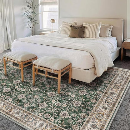 CHAMPLANT Washable Area Rug 10'x14' Boho Design Non-Shedding Easy Care Ideal for High Traffic Areas in Living Room Bedroom Office Coffee Table Kitchen Large Carpet