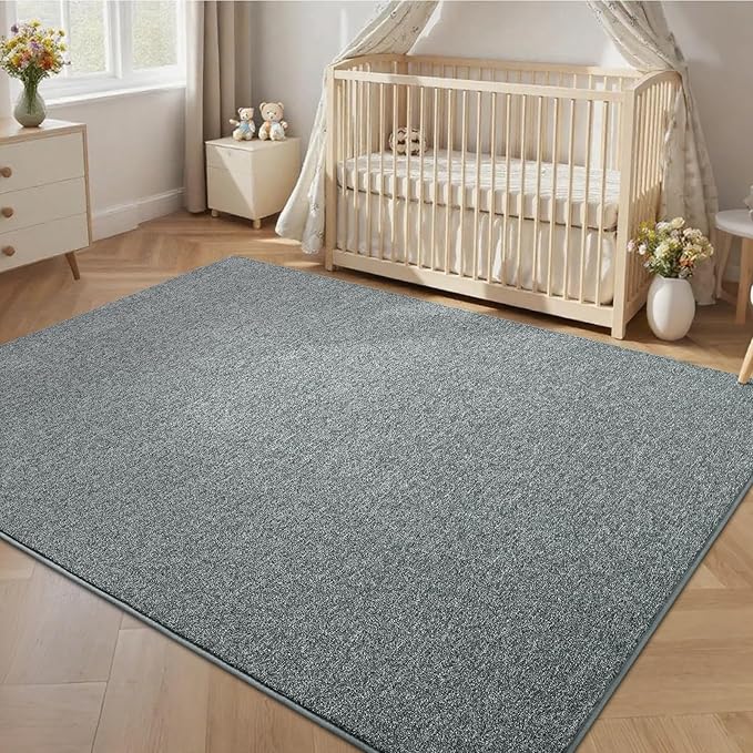 4x6 Area Rugs for Bedroom Living Room, Grey Green Soft Low-Pile Modern Indoor Thickened Memory Foam Non-Slip Washable Carpets for Kids Dorm Home Decor Rug