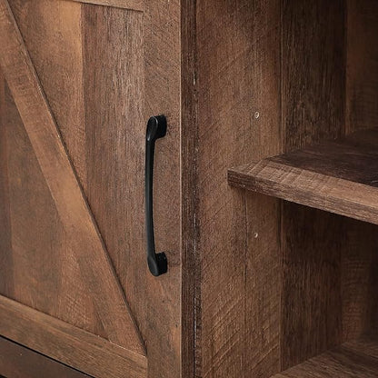 Furinno Cabinet Stand with Storage for TV up to 65 Inch, 70 Inch, Rustic Brown