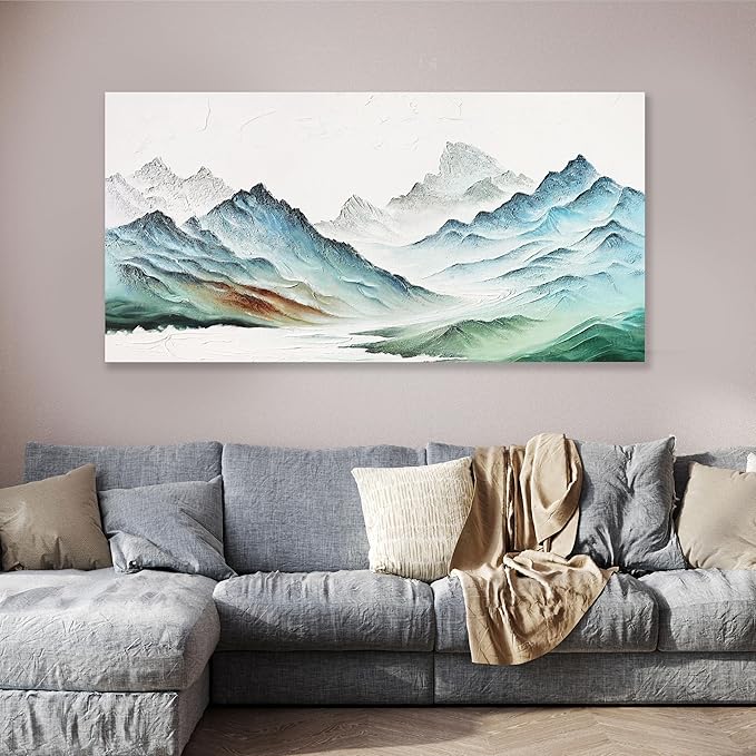 Landscape Canvas Wall Art Modern Painting Wall Art Wall Hanging Decor Framed Artwork Moutain Wall Decor for Living Room Bedroom Dining Room Home Office Decor 20"x40"