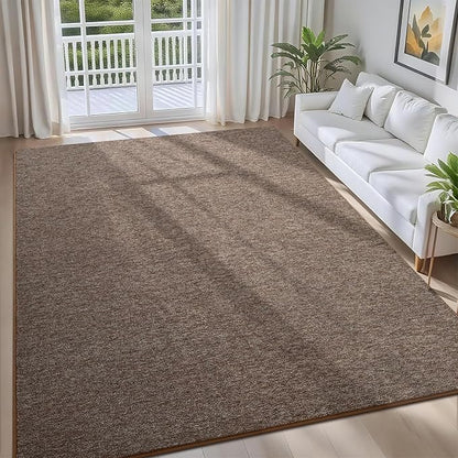 6x9 Area Rugs for Bedroom Living Room, Brown Soft Low-Pile Modern Indoor Thickened Memory Foam Non-Slip Washable Carpets for Kids Dorm Home Decor Rug