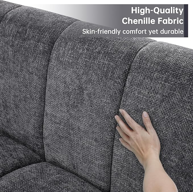 Morden Fort Oversized Sofa Couch Extra Deep Couch Modular Convertible Sectional Sofa Set Comfy Modern Sofas Couches for Living Room Apartment Bedroom Chenille