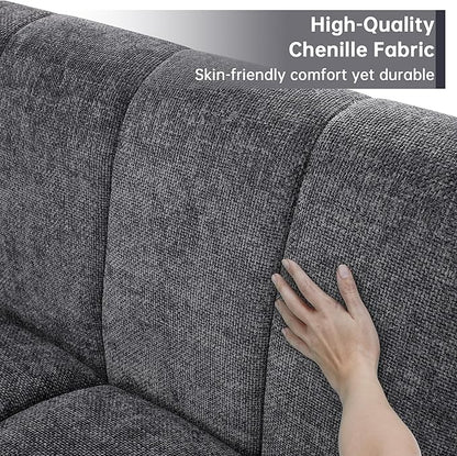 Morden Fort Oversized Sofa Couch Extra Deep Couch Modular Convertible Sectional Sofa Set Comfy Modern Sofas Couches for Living Room Apartment Bedroom Chenille