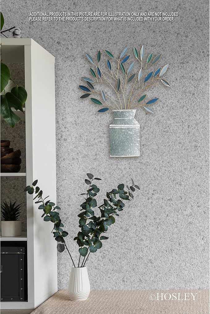 Hosley Metal Dimensional Wall Art Vase- 24" High. Ideal Gift for Weddings, Special Occasion, Home Decor, Party, Spa, Votive/LED Gardens, Home Office O9