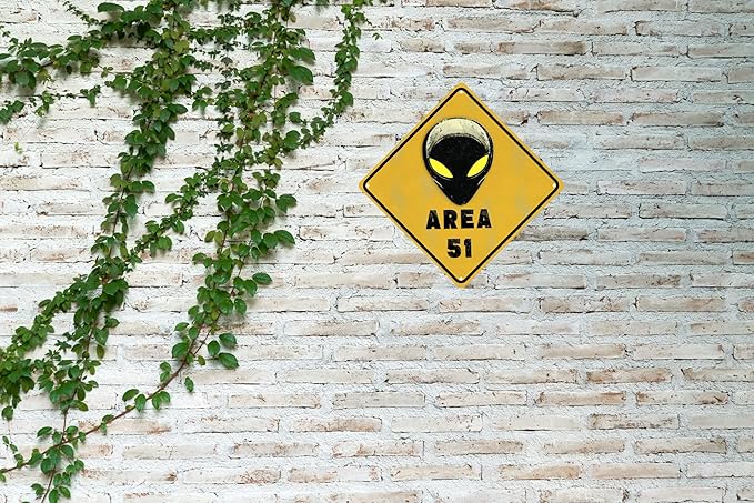 Vintage Area 51 Metal Tin Sign Wall Decor For Bars Cafes Beach Houses Backyards Decor Gift For Farmhouse Office Living Room Metal Sign Decor 8x8 In