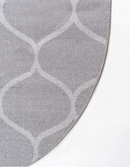 Unique Loom Trellis Frieze Collection Area Rug - Rounded (3' x 5' Oval, Dark Gray/ Ivory)