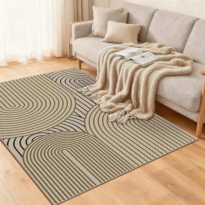 Easy Jute Rugs for Entryway, 3' x 5' Indoor Outdoor Rug, Washable Ultra-Thin Non-Slip Area Rug for Foyer, Backdoor, Living Room, Kitchen, Bedroom, Balcony