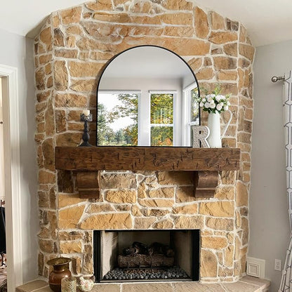 CIRCUMI Arched Wall Mirror, 36"x36" Black Arched Mirror with Tempered Glass, Metal Frame, Large Size for Entryway Table, Mantel,Living Room,Over Sink,Arch Mirror for Decor,Shatterproof&Crystal-Clear