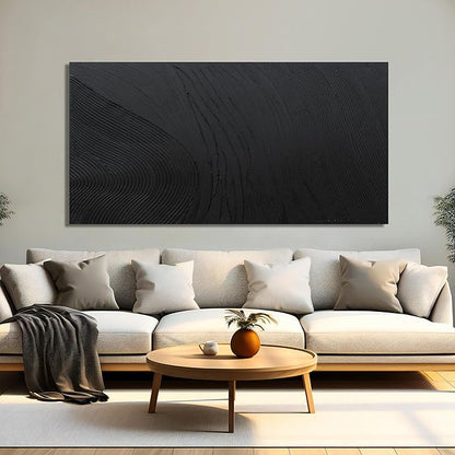Canvas Wall Art Decor Large Artwork Modern Black Wall Art Black Silence Wall Art Painting Decorations Canvas Art Wall Decor Wall Art Prints for Room Living Room Bedroom Office Decor 29"X58"