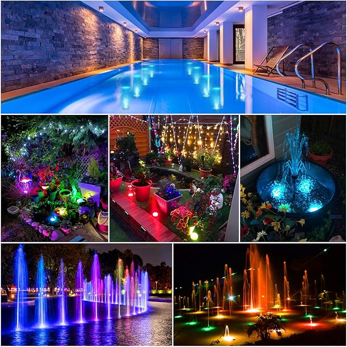 YiaMia Submersible Led Battery Operated Spot Lights with Remote, Decorative Fish Bowl Small Lamps for Aquarium Vase Base Pond Wedding Halloween Party