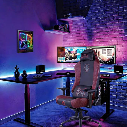 Boys Room Game Wall Decor Wall Decor, Neon Gaming Accessories Theme Wall Art, Colorful Neon Gamepad Canvas Painting Prints for Children Youth Boys Bedroom Decor 12x16 Inch Framed