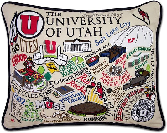 Catstudio University of Utah Collegiate Embroidered Decorative Throw Pillow