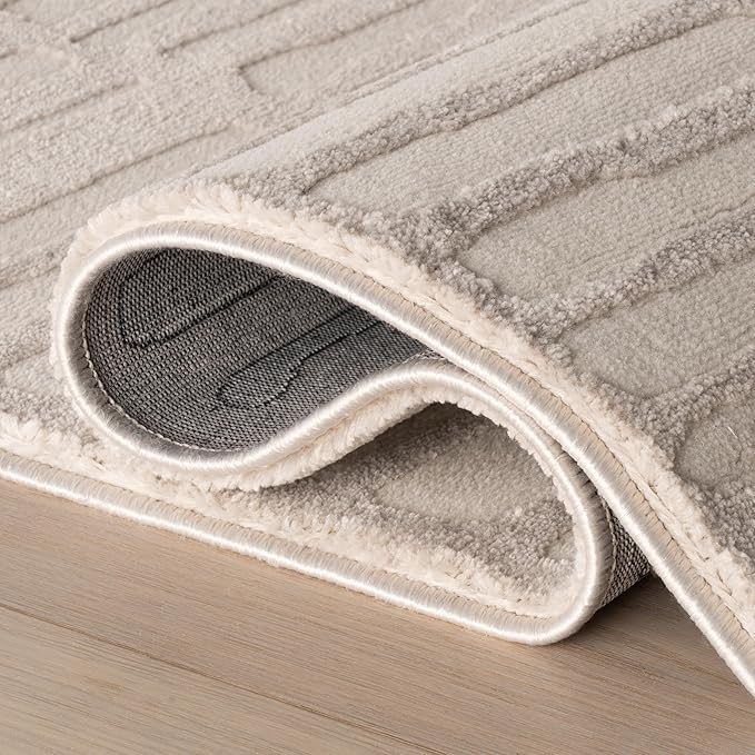 Nuloom Kailani Abstract 4' x 6' Machine Washable Area Rug for Living Room Bedroom Dining Room, Grey