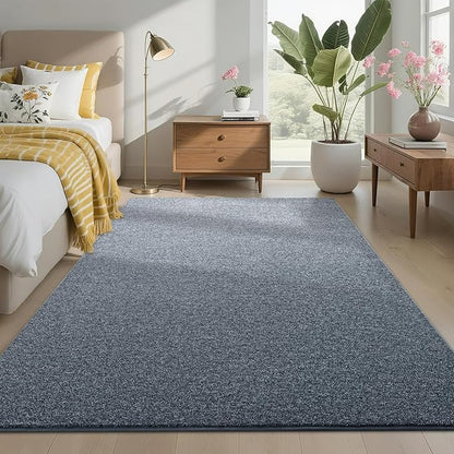 4x6 Area Rugs for Bedroom Living Room, Blue Soft Low-Pile Modern Indoor Thickened Memory Foam Non-Slip Washable Carpets for Kids Dorm Home Decor Rug