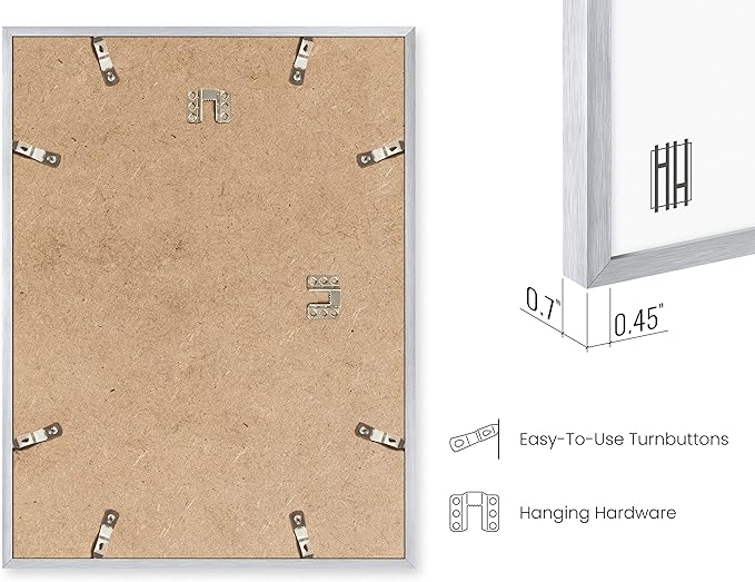 HAUS AND HUES Standalone Silver Aluminum Frame Set of 1-11x17