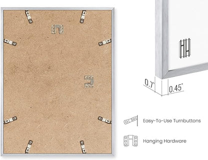 HAUS AND HUES 11x17 Silver Metal Picture Frames - Features Premium Aluminum, Vertical & Horizontal Hang, Shatterproof Plexiglass - Perfect for Home, Room, Office (11x17 in, Silver, Set of 3)