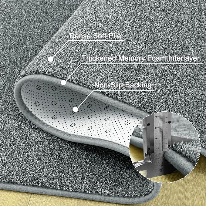 6x9 Area Rugs for Bedroom Living Room, Grey Green Soft Low-Pile Modern Indoor Thickened Memory Foam Non-Slip Washable Carpets for Kids Dorm Home Decor Rug
