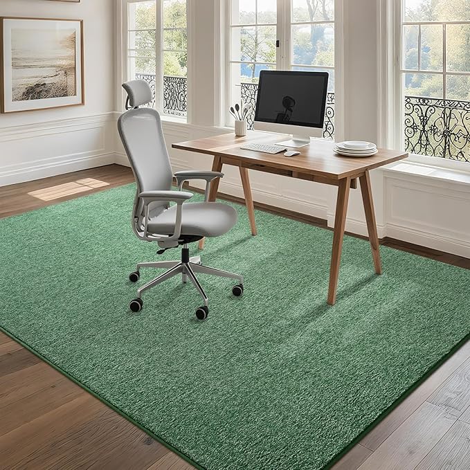 5x7 Area Rugs for Bedroom Living Room, Green White Soft Low-Pile Modern Indoor Thickened Memory Foam Non-Slip Washable Carpets for Kids Dorm Home Decor Rug