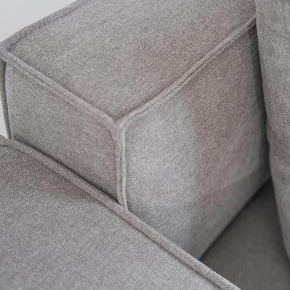 Acanva Luxury Modular Sectional Living Room Sofa Set, Modern Minimalist Style Couch with Ottoman and Chaise, L-Shape, Grey