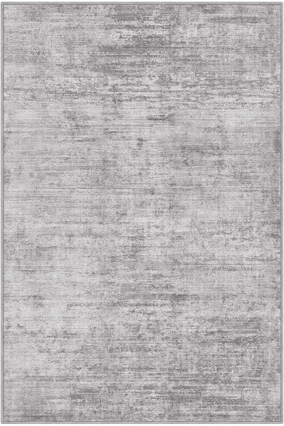 LUMI 5x8 Washable Low-Pile Area Rug for Living Room, Ultra Soft Modern Neutral Grey Rugs Non Slip with Rubber Backing, High Traffic, Stain Resistant Carpets, Ideal for Bedroom, Dining Room