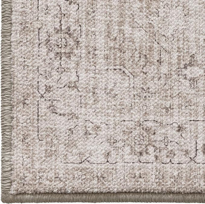 LUMI 8x10 Washable Area Rug for Living Room, Ultra Soft Vintage Rug with TPE Non Slip Backing, Stain Resistant, Low Profile Carpet High Traffic for Bedroom, Dining Room