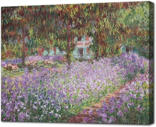 Irises in Monet's Garden, 1900 by Claude Monet - Large Canvas Art Wall Decor Painting Print Framed -32" x 48"