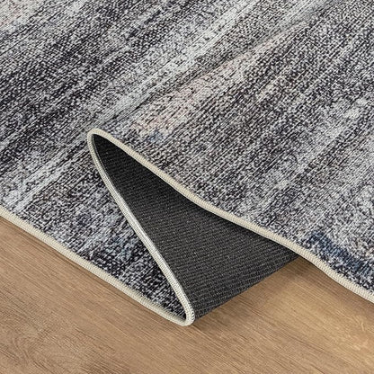 Bloom Rugs Washable Non-Slip 5' x 7' Rug - Gray/Blue/Blush Modern Abstract Area Rug for Living Room, Bedroom, Dining Room, and Kitchen - Exact Size: 5' x 7'