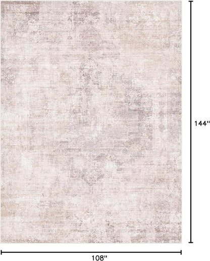 Modern Pink Abstract Area Rugs 9x12 for Living Room, Large Rug for Dining Room Under Table - Farmhouse Bedroom Rug Under Bed, Ultra Soft Washable Non Slip with Rubber Backing & Stain Resistant