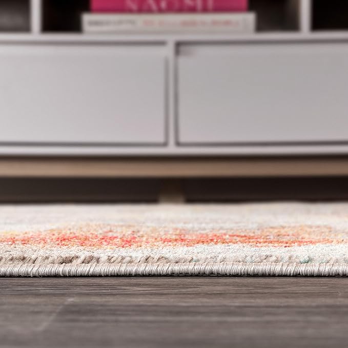 JONATHAN Y Modern Abstract Vintage Cream/Orange Runner Rug, 2x8, Contemporary POP, Transitional, Easy-Cleaning for Living Room, Bedroom, Kitchen, Pet Friendly, Non-Shedding (CTP104B-28)