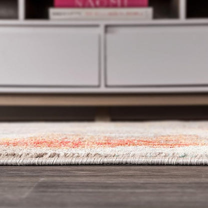 JONATHAN Y Modern Abstract Vintage Cream/Orange Runner Rug, 2x8, Contemporary POP, Transitional, Easy-Cleaning for Living Room, Bedroom, Kitchen, Pet Friendly, Non-Shedding (CTP104B-28)