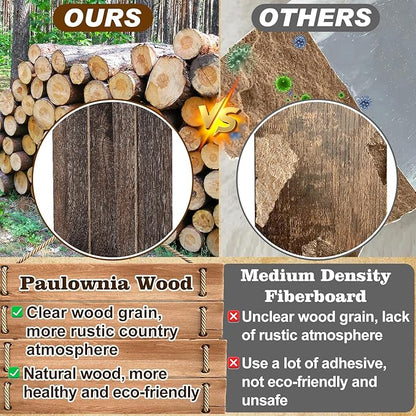 Alphatool Farmhouse Wall Decor Candle Sconces - 2 Pcs Vintage Rustic Handmade Wooden Wall-Mount Candle Holders for Bedroom Livingroom Home Hanging Art Decorations Accessories Gifts, Brown