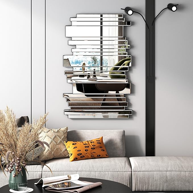 Decorative Mirrors for Wall Decor Large Mirrors for Wall Decor Living Room Silver Mirrors 24×36 inch (Silver)