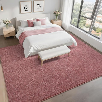 6x9 Area Rugs for Bedroom Living Room, Dark Red Soft Low-Pile Modern Indoor Thickened Memory Foam Non-Slip Washable Carpets for Kids Dorm Home Decor Rug