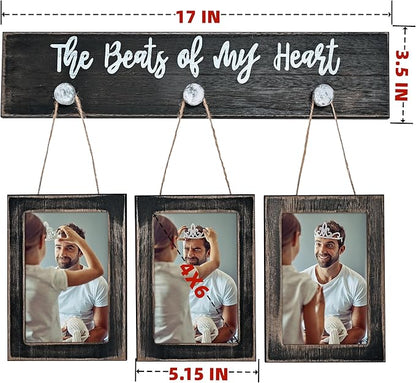 4X6 Picture Frames Collage for Wall Farmhouse Rustic Black Photo Frame with HD plexiglass Hanging Black Picture Frame Wall Decor for Living Room, Set of 3