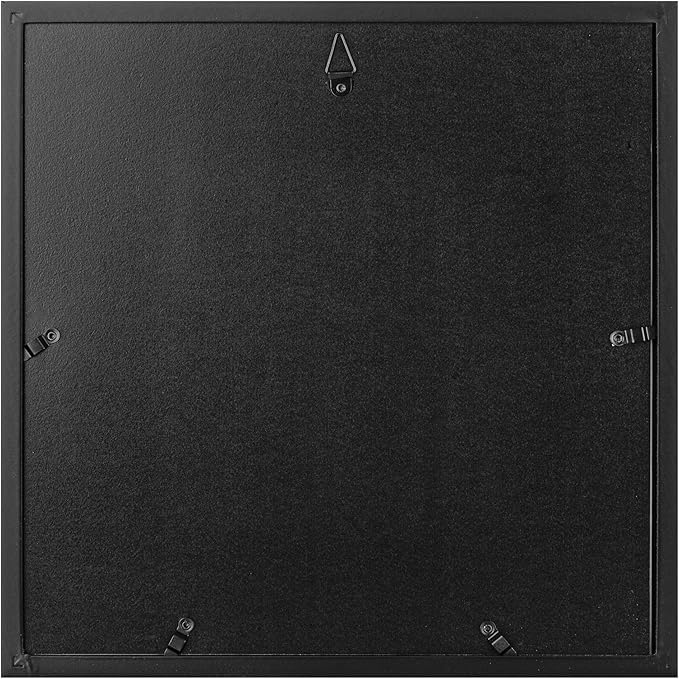 Gallery Perfect 12x12 Picture Frames, 9 Piece Set with Real Glass Cover for 8x8 Photos With Mat, Picture Frames Collage Wall Decor for Gallery Wall, Home Decor, Black
