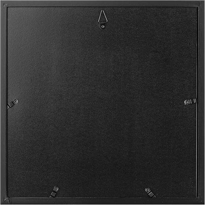 Gallery Perfect 12x12 Picture Frames, 9 Piece Set with Real Glass Cover for 8x8 Photos With Mat, Picture Frames Collage Wall Decor for Gallery Wall, Home Decor, Black