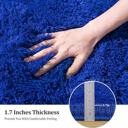 9x12 Large Area Rugs for Living Room, Blue Fluffy Shag Rug for Bedroom and Nursery, Soft and Comfy, Big Fuzzy Carpet for Kids, Girls, Boys Room Dorm Home Decor Aesthetic, Upgrade Non Slip