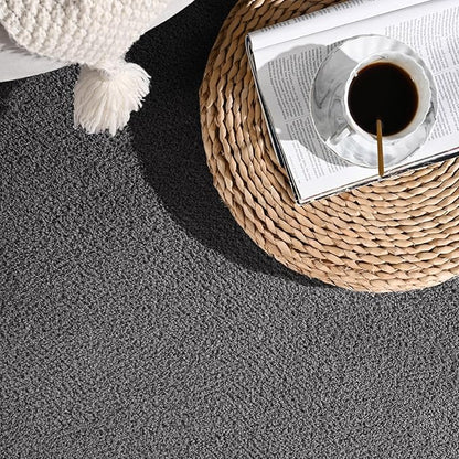 Gifeas Large Ultra Soft Modern Area Rugs for Living Room Bedroom, 6x9 Feet Dark Grey Thickened Memory Foam Indoor Solid Minimalist Carpets, Non-Slip Comfy Rug for Boys Girls Nursery Room Home Decor